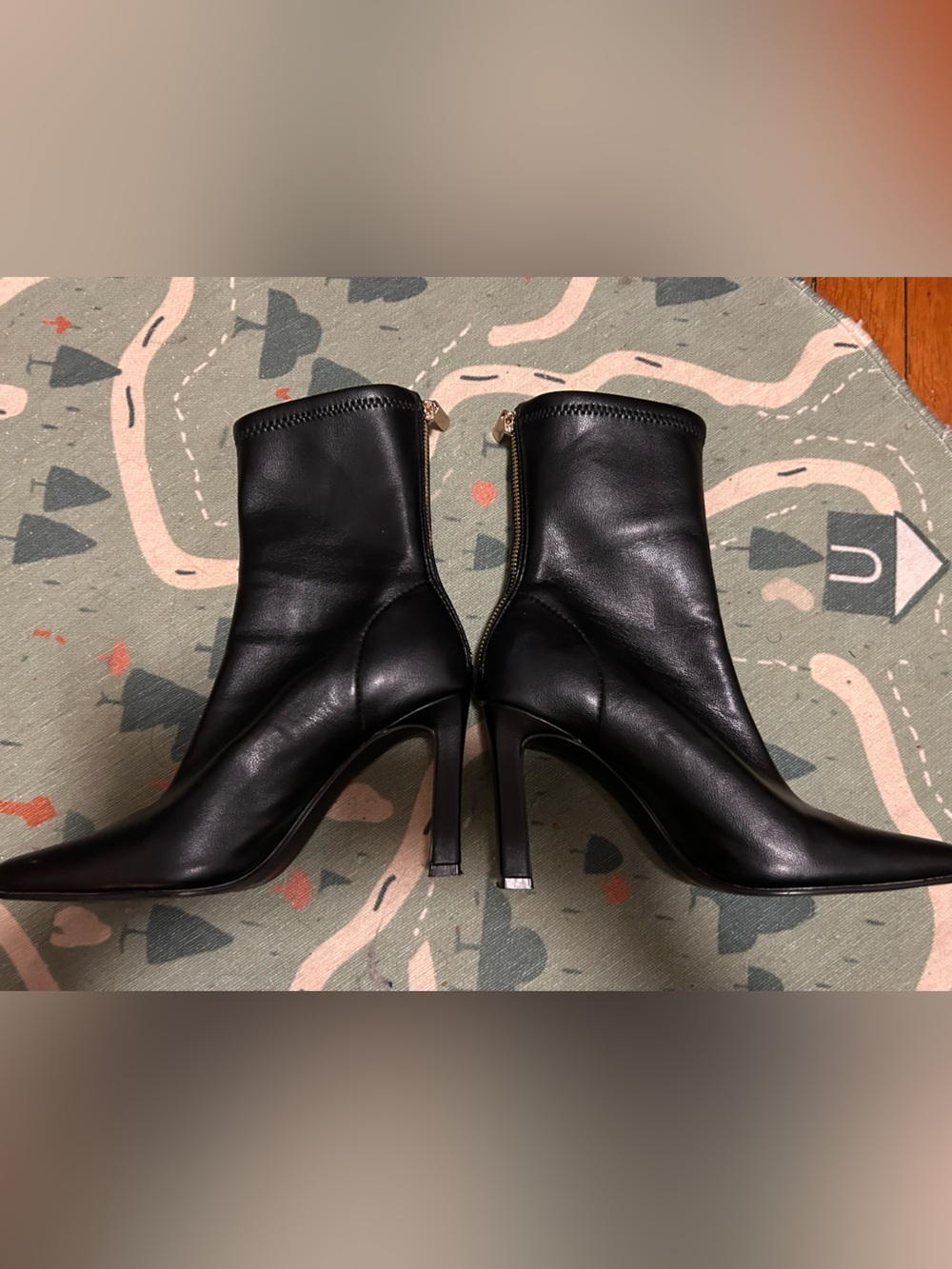 Black Women's Square Toe Ankle Boots